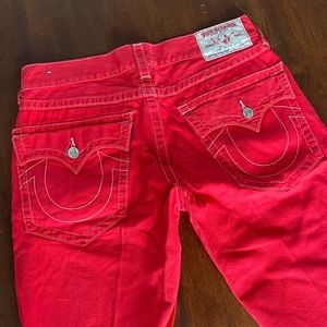 True Religion Red Jean Shorts